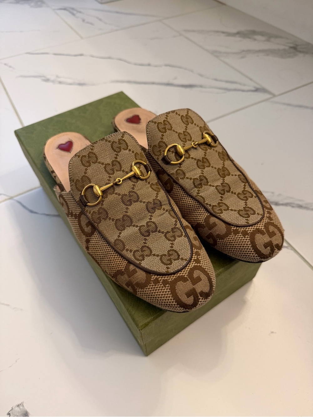 Gucci Brown GG Canvas Horsebit Loafers